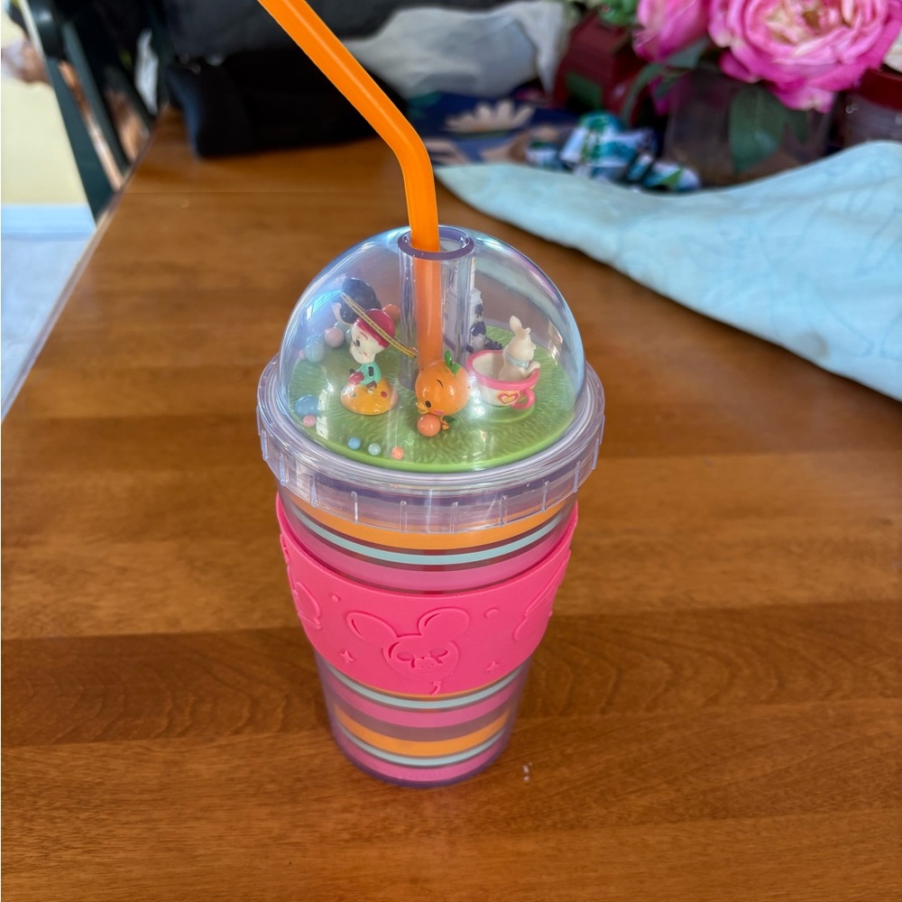 Colorful Disney park Tumbler with Straw